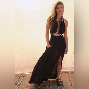 Free People Holy Smokes Maxi Dress (BLACK, NWT) size medium